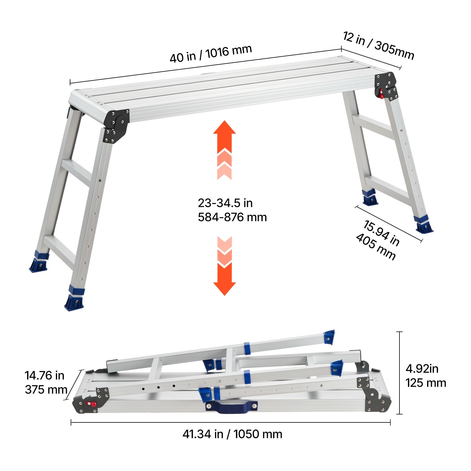 Workbench Portable Fold - Складная рабочая платформа, регулируемая высота 23-34,5