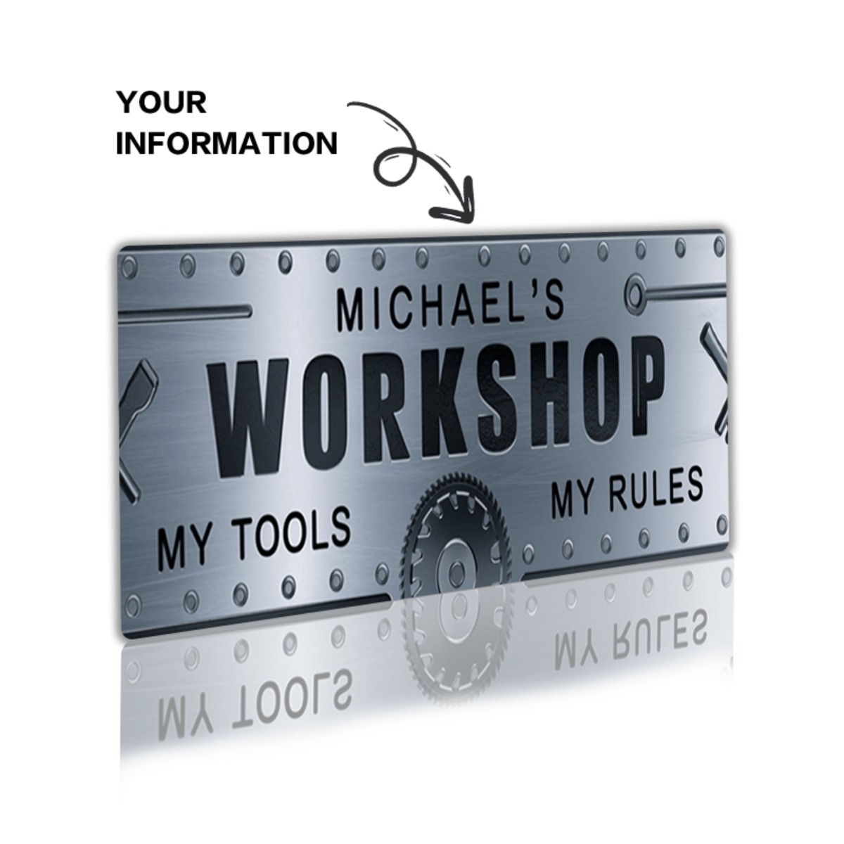 Персонализированная табличка и – обзор и цена Workshop Tools With Name