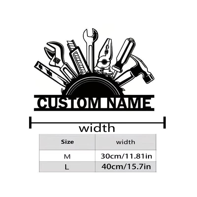 Металлическое настенное панно  – обзор и цена Workshop Tools With Name